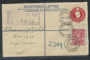 BASUTOLAND (P0912B) KGVI 4D  RLE 1939  UPRATED KGVI 1D CROCODILE TO CAPETOWN