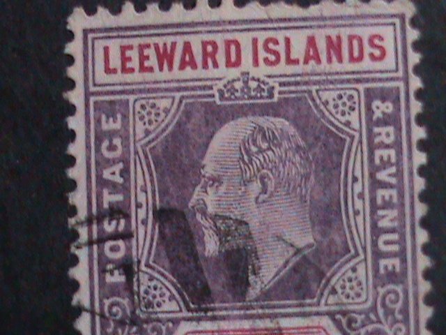 ​LEEWARD ISLANDS-1905 SC#30 KING GEORGE V-FANCY CANCEL 118 YEARS OLD VF