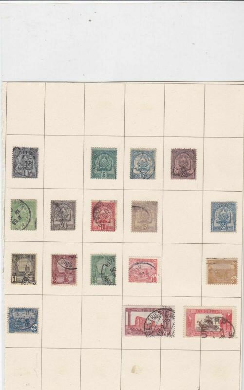 french colonies tunisia used stamps on page ref 10521