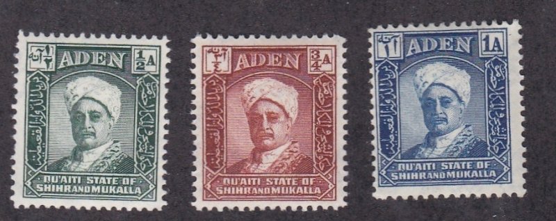 Aden - Quaiti State # 1-3, Sultan, Mint Hinged, 1/3 Cat.