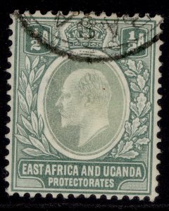 EAST AFRICA and UGANDA EDVII SG17a, ½a grey-green, FINE USED. CHALKY