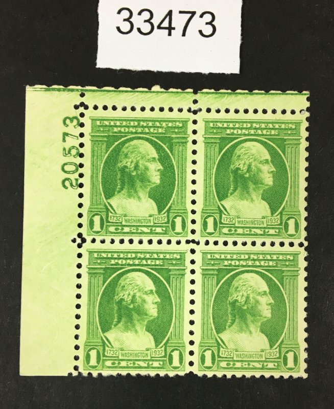 US STAMPS # 705 MINT OG NH VF/XF PLATE BLOCK LOT #33473