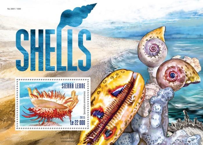 SIERRA LEONE 2015 SHEET SHELLS SEASHELLS MARINE LIFE srl15315b