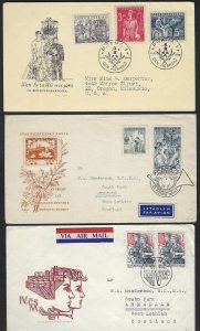 CZECHOSLOVAKIA 1940s 1950s COLLECTION OF 7 FDCs COMPLETE SETS