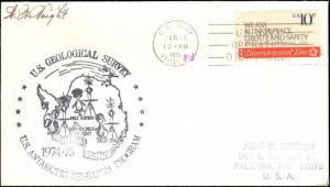 1975 US NAVY ANTARCTIC CACHET GEOLOGICAL SURVEY ICE SHELF + SIGNED