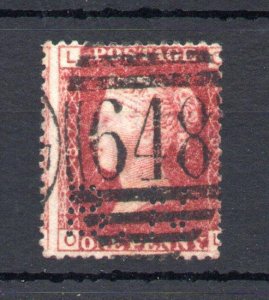 PENNY RED PLATE 187 WITH 'B N' PERFIN