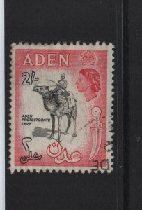 Aden 1963 SG66b 2 Shilling black & carmine rose - used