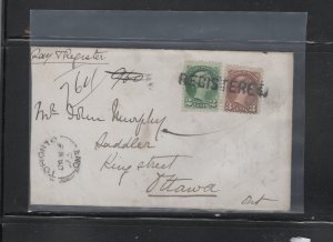 CANADA cover 1875 Straight Line Registered