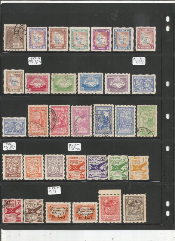 BOLIVIA COLLECTION ON STOCK SHEET, MINT/USED