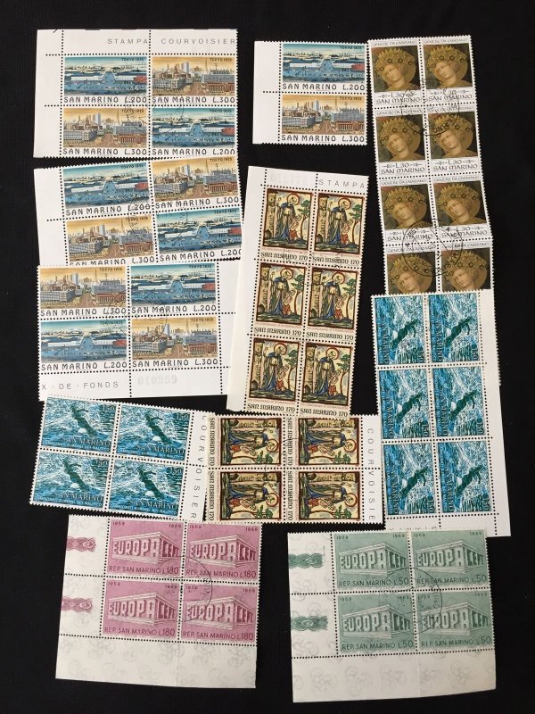 San Marino Art Europa Airs Blocks MNH Used (Apx 800 Stamps) HP1348