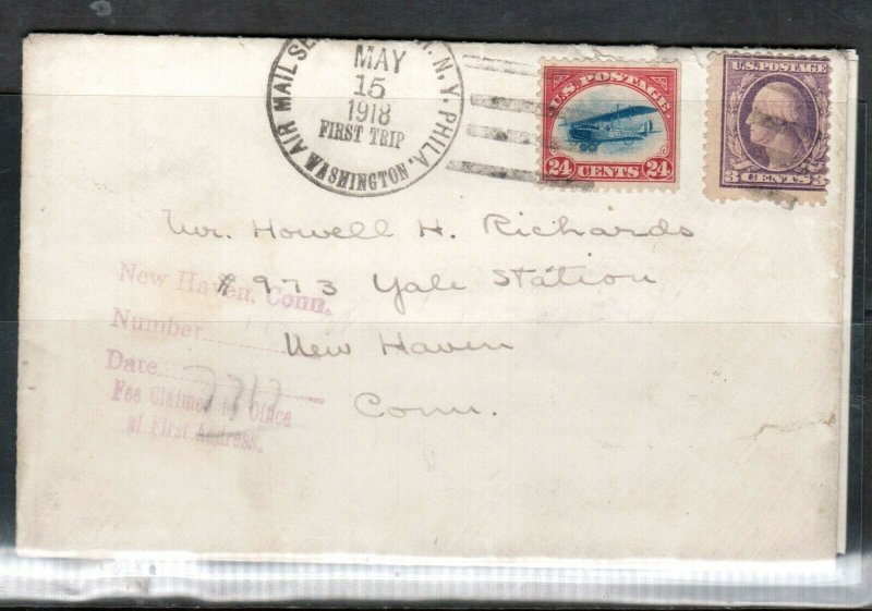 USA #C3 & #501 Used On First Flight Cover With Special Airmail Service Postmark