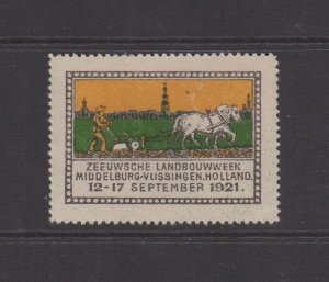 Dutch Advertising Stamp - 1921 Zeeland Agricultural Week Middelburg-Vlissingen