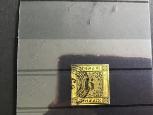 Badén 1853 SG11 4 margin  used imperf stamp R29585