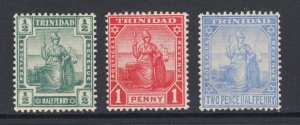 Trinidad Sc 105-107 MLH. 1919 Definitives, complete set, fresh, VLH, F-VF