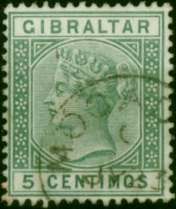 Morocco Agencies Mogador 1889 5c Green SGZ83 V.F.U (2)