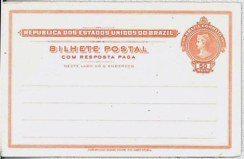 30439-  BRAZIL -  POSTAL STATIONERY - RHM MEYER# BP79 Type II-not quoted!! RARE!