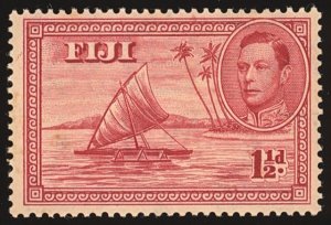 FIJI Sc 119 F-VF/MNH - 1938 1½p Empty Outrigger Canoe - See Description