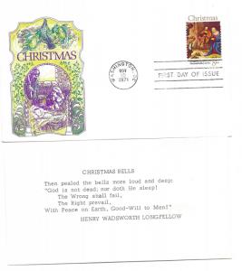 1444 Christmas 1971, Nativity Cover Craft Cachets, CCC, FDC