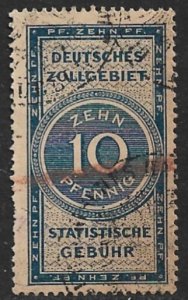 GERMANY 1880-87 10pf Statistical Fees Revenue Erler No.AF2 VFU