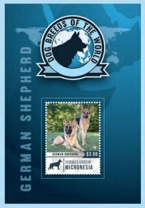 Micronesia 2014 - German Shepherd Dogs - Souvenir Stamp Sheet Scott #1047 - MNH