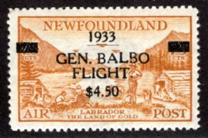 AM19, NSSC, 1933 GEN. BALBO FLIGHT. $4.50 on 75¢,  VF/XF, MLHOG, Newfoundland