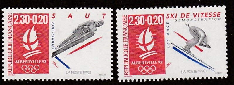 France # B621-622, Albertville Winter Olympics, Mint  NH, 1/3 Cat.