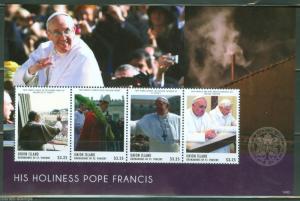 UNION ISLAND 2014  POPE FRANCIS SHEET  MINT NH