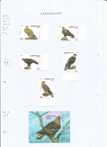 AZERBAIJAN - 1994 - Birds of Prey - Perf 5v Set & Souv Sheet-Mint Lightly Hinged