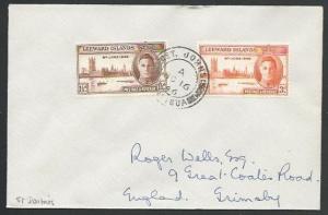 LEEWARD IS / ANTIGUA 1946 cover, Victory set, St John's cds................56671