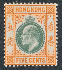 HONG KONG 91 MINT HINGED, KING EDWARD