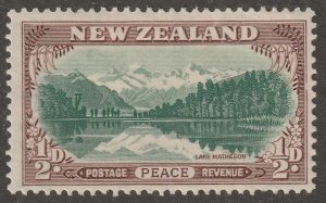 New Zealand, stamp, scott#247,  mint, hinged,  1 1/2d,  trees