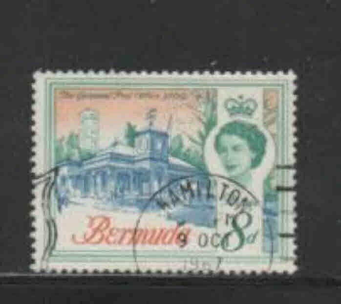 BERMUDA #181 1962 8p QEII & GENERAL POSTOFFICE F-VF USED c