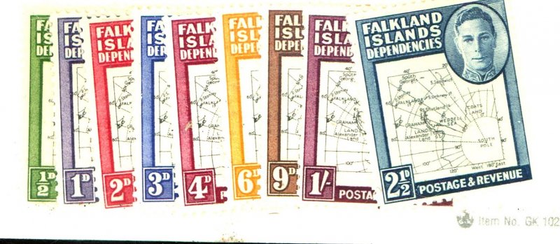 FALKLAND IS IL1-8 13 MINT FVF OG HR Cat $31