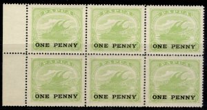 AUS - Papua (British New Guinea) QEII SG106w, 1d on ½d BLOCK, NH MINT. Cat £60+