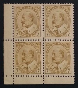 Canada 92 Corner Block LL Rare VF MNH (Re-gummed)