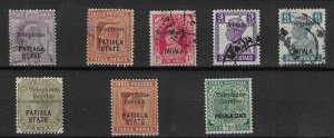 INDIAN STATES Patiala: 1927-43 Selection of Telephone stamps - 70787