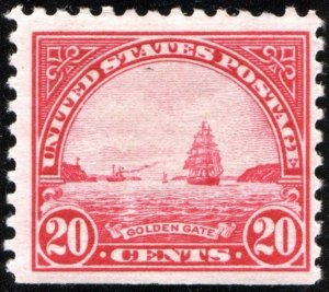 SC#567 20¢ Golden Gate Single (1923) MH