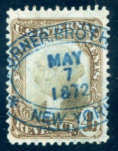 US SCOTT #R136 GP Used-VF Hand Stamp Cancel W/ PSE Cert (GARY 10/8/20)