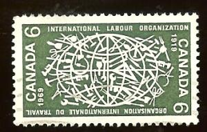 Canada #493 6¢ I.L.O. Globe & Tools