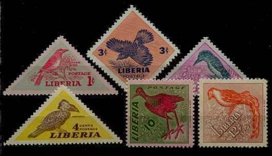 Liberia 341-46 MNH Birds SCV9.75