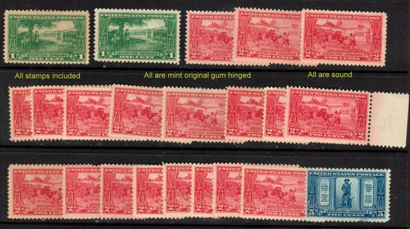 #614-616 Dealer closeout1c.2c.5c  HUGENOT WALLOON  MINT OGH selection⭐⭐⭐