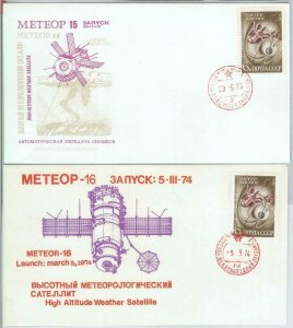 82831 - RUSSIA USSR - Postal History - Set of 2 COVERS 1973/74 - SPACE Meteor 16