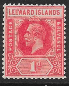 LEEWARD ISLANDS SG62 1929 1d BRIGHT SCARLET MTD MINT