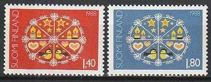 1988 Finland - Sc 783-4 - MNH VF - 2 single - Christmas