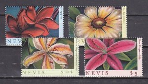 Nevis, Scott cat. 1239-1242. Various Flowers issue.