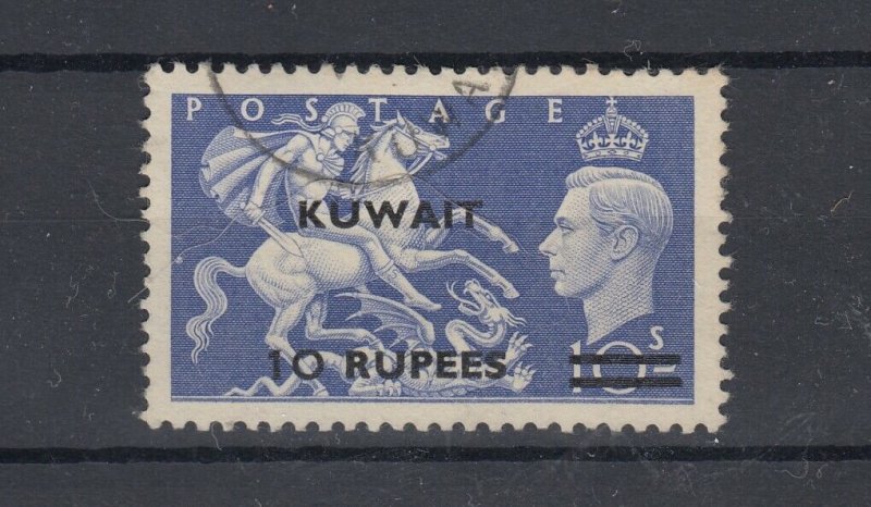 Kuwait KGVI 1954 10R On 10/- SG92 VFU JK3825