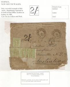 POSTAGE DUE Markings Stamps Covers NSW Australia Unpaid Postmark New South Wales