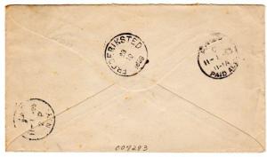 Danish West Indies Scott 22 and 28 on registered cover to the Loraen, Ohio, USA