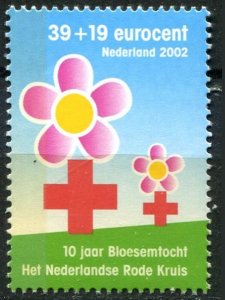 Netherlands Sc#B736 MNH, 39c+19c bl, grn & multi, Red Cross - 2002 (2002)