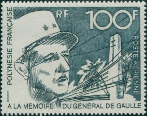 French Polynesia 1972 Sc#C88,SG159 100f de Gaulle Monument MNH